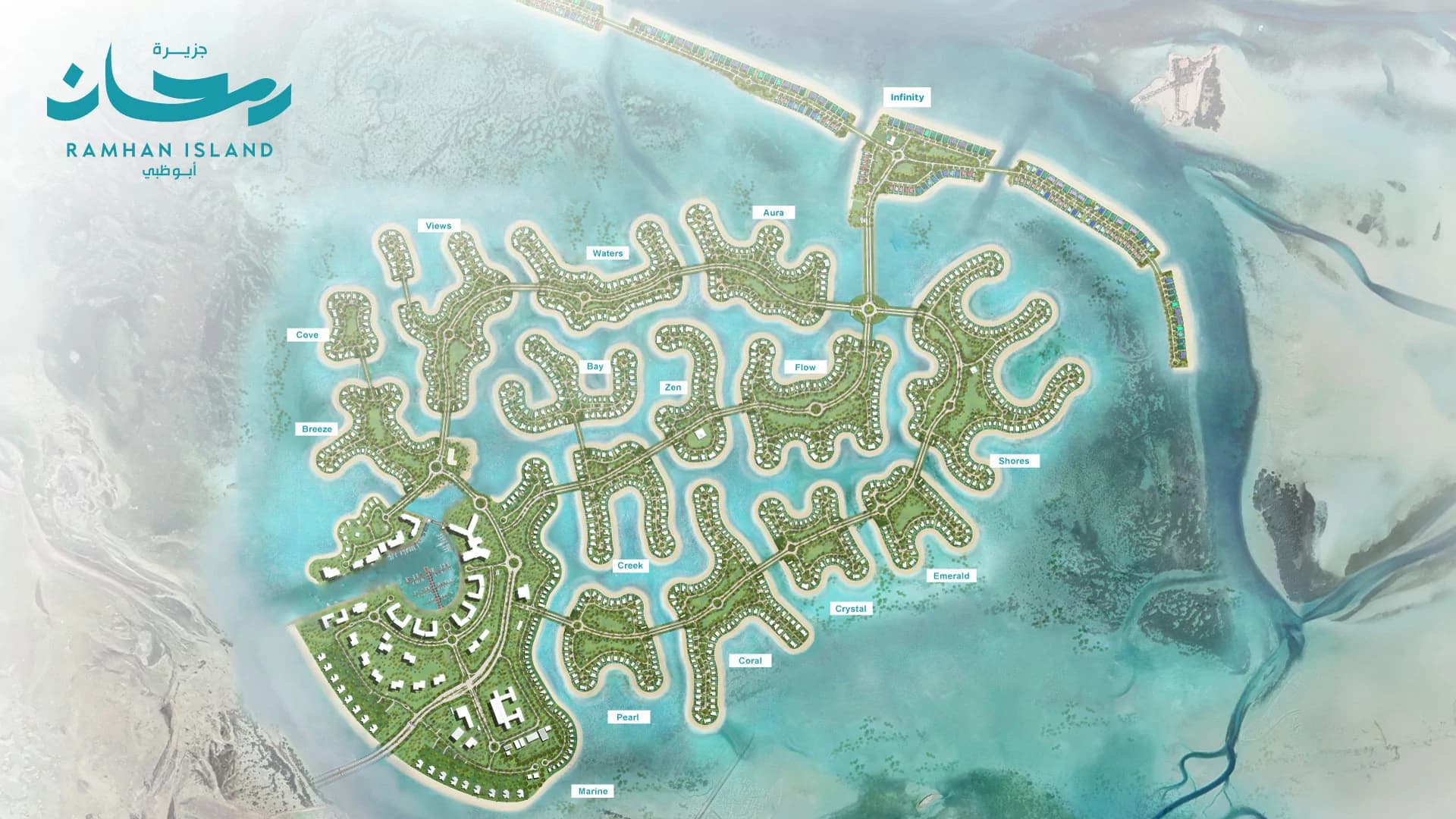 Ramhan Island masterplan, Eagle Hills natural island community, Abu Dhabi