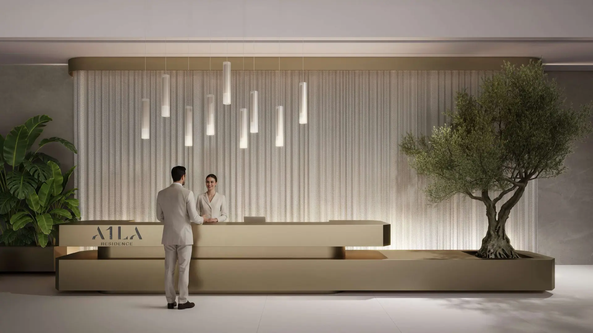 Grand lobby at A1LA Residence by Object 1