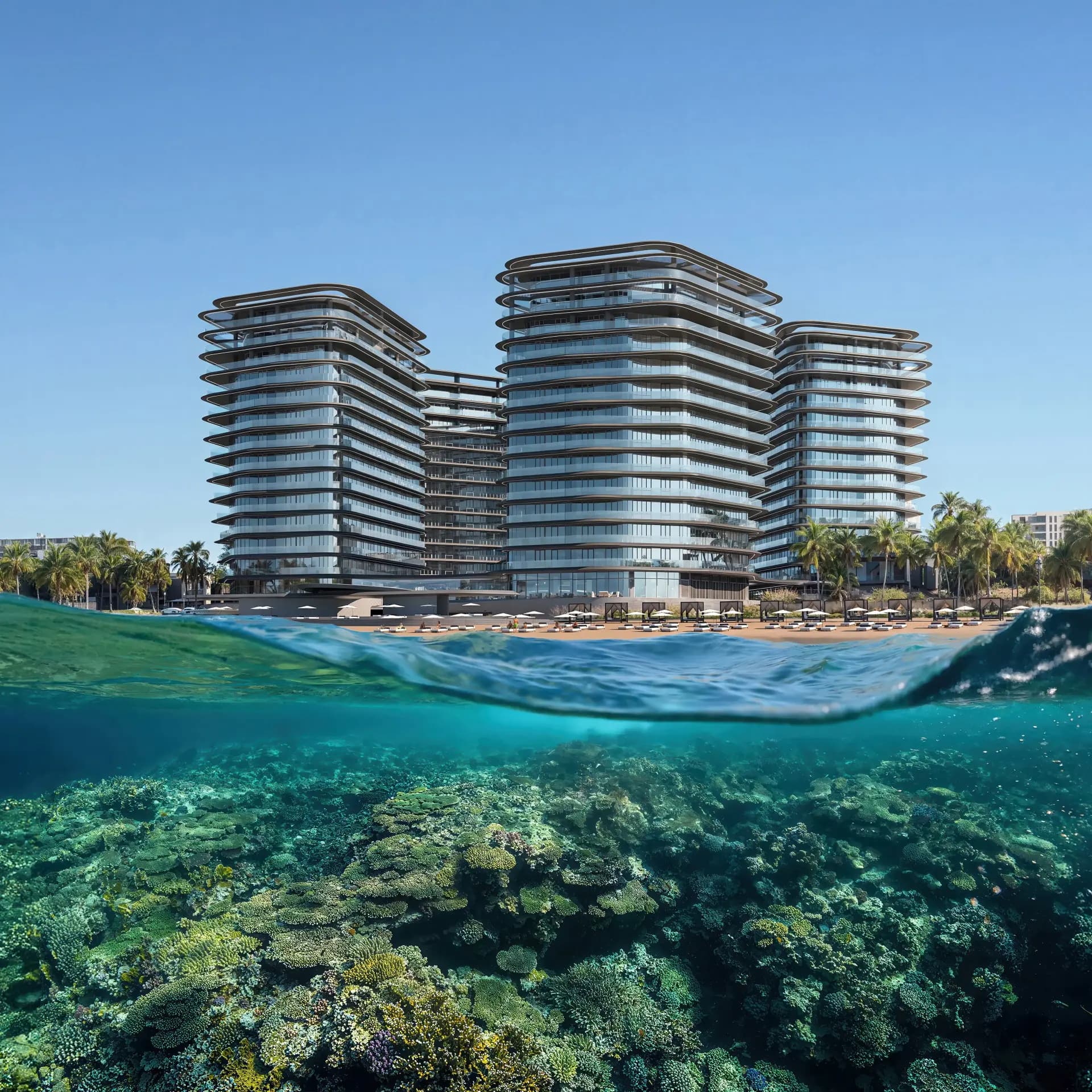 BRABUS Island private beach and waterfront