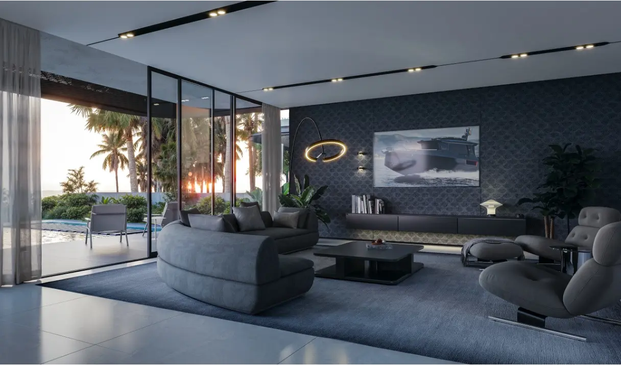 BRABUS Island villa Black and Bold colorway interior
