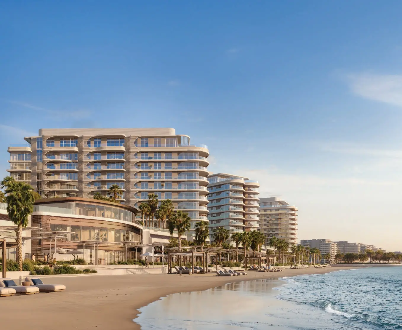 Fahid Beach Terraces on Fahid Island, Abu Dhabi, the active Aldar beachfront release
