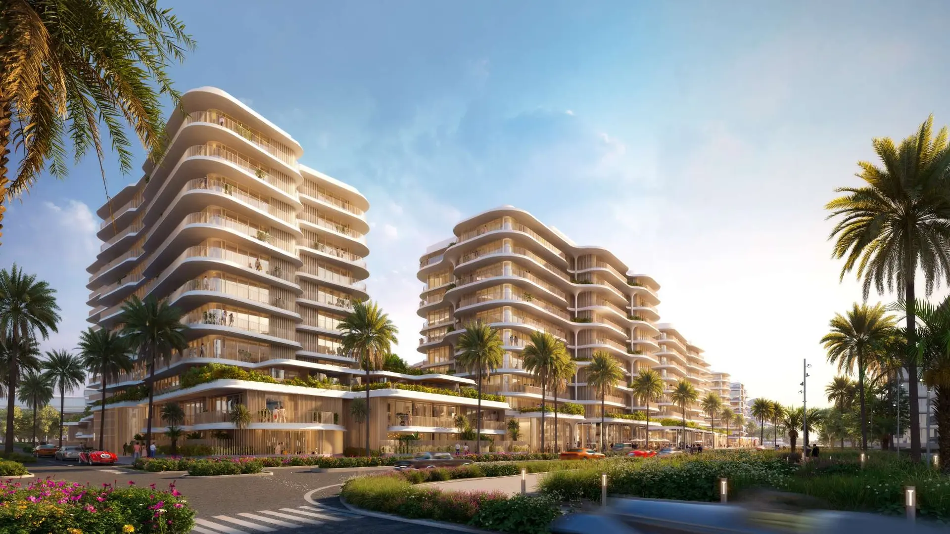 Architectural rendering of Mamsha Gardens by Aldar on Mamsha Al Saadiyat in the Saadiyat Cultural District, Saadiyat Island, Abu Dhabi