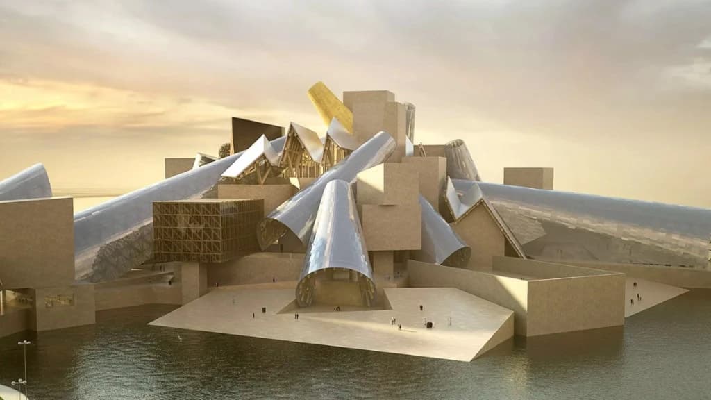 Guggenheim Abu Dhabi museum by Frank Gehry in Saadiyat Cultural District on Saadiyat Island