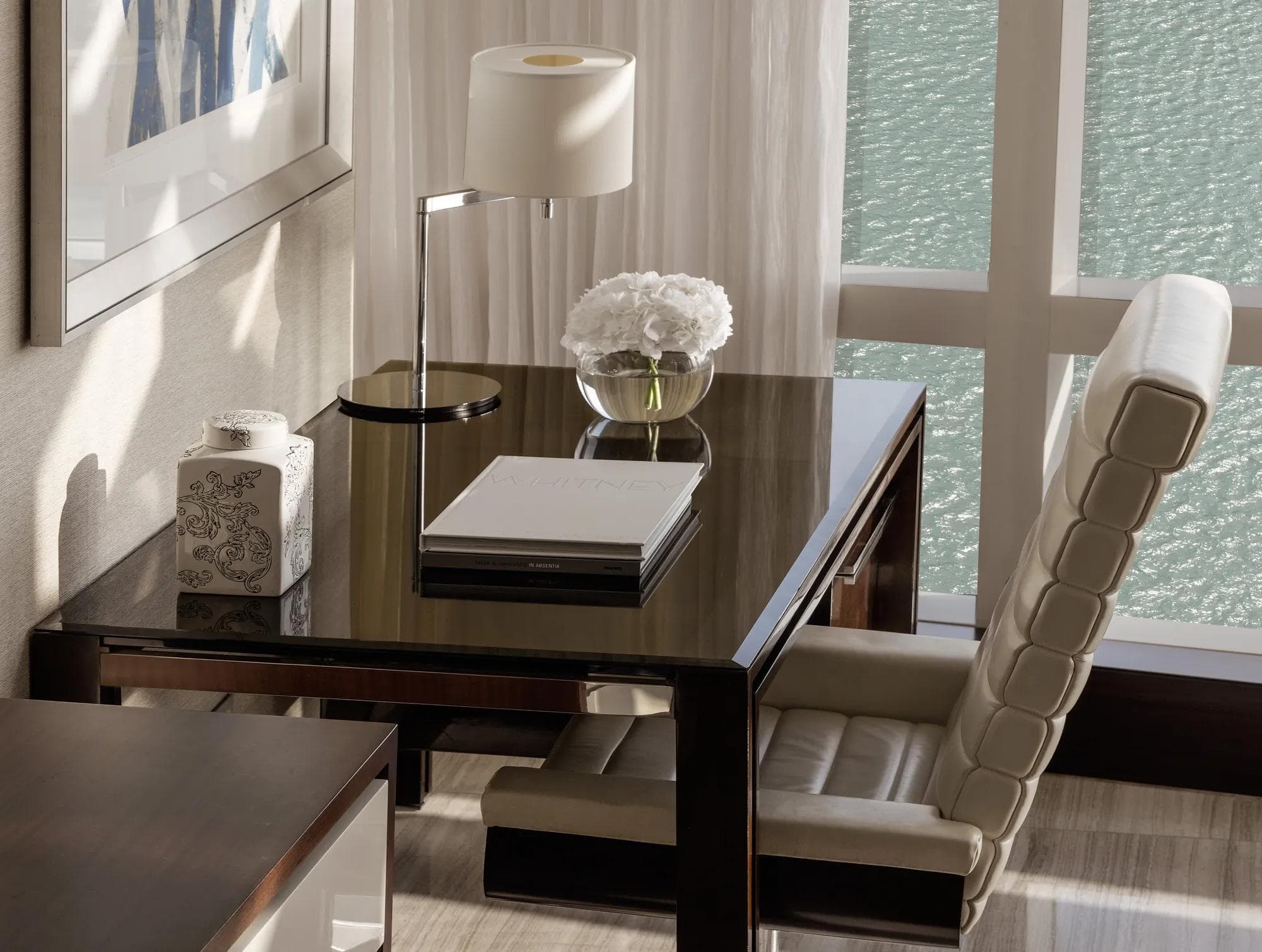Living and work area in an unfurnished Rosewood Abu Dhabi residence