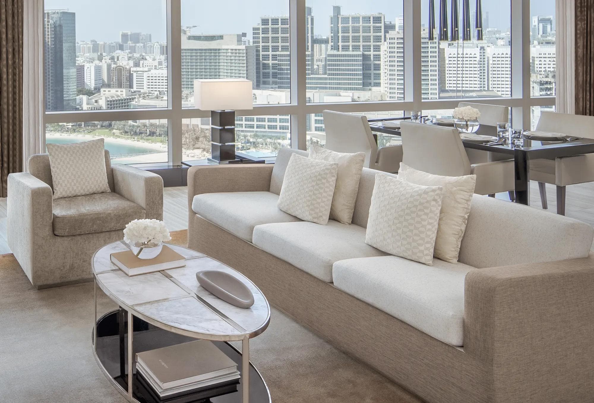 Contemporary living room in a Rosewood Abu Dhabi residence