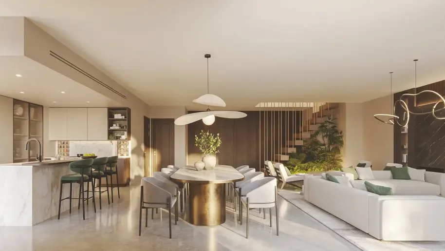 Duplex living space with staircase at Sama Yas on Yas Island, Abu Dhabi