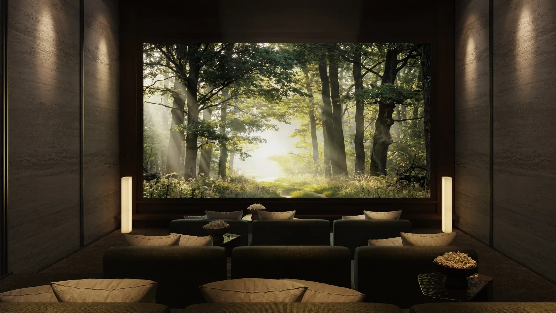 Sei Saadiyat cinema room amenity with lounge seating in Abu Dhabi