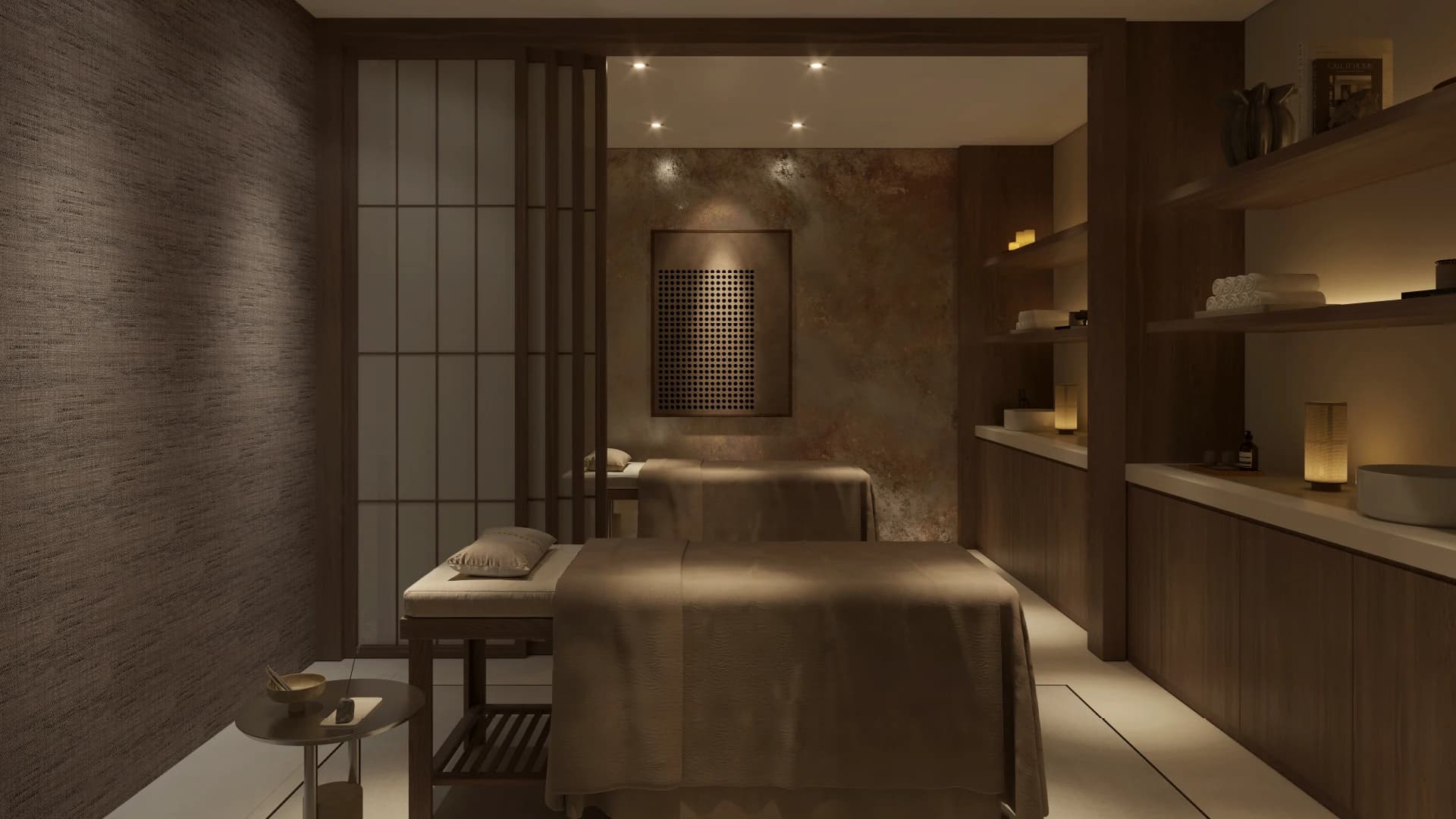 Sei Saadiyat spa treatment room with sauna-adjacent wellness finishes in Abu Dhabi