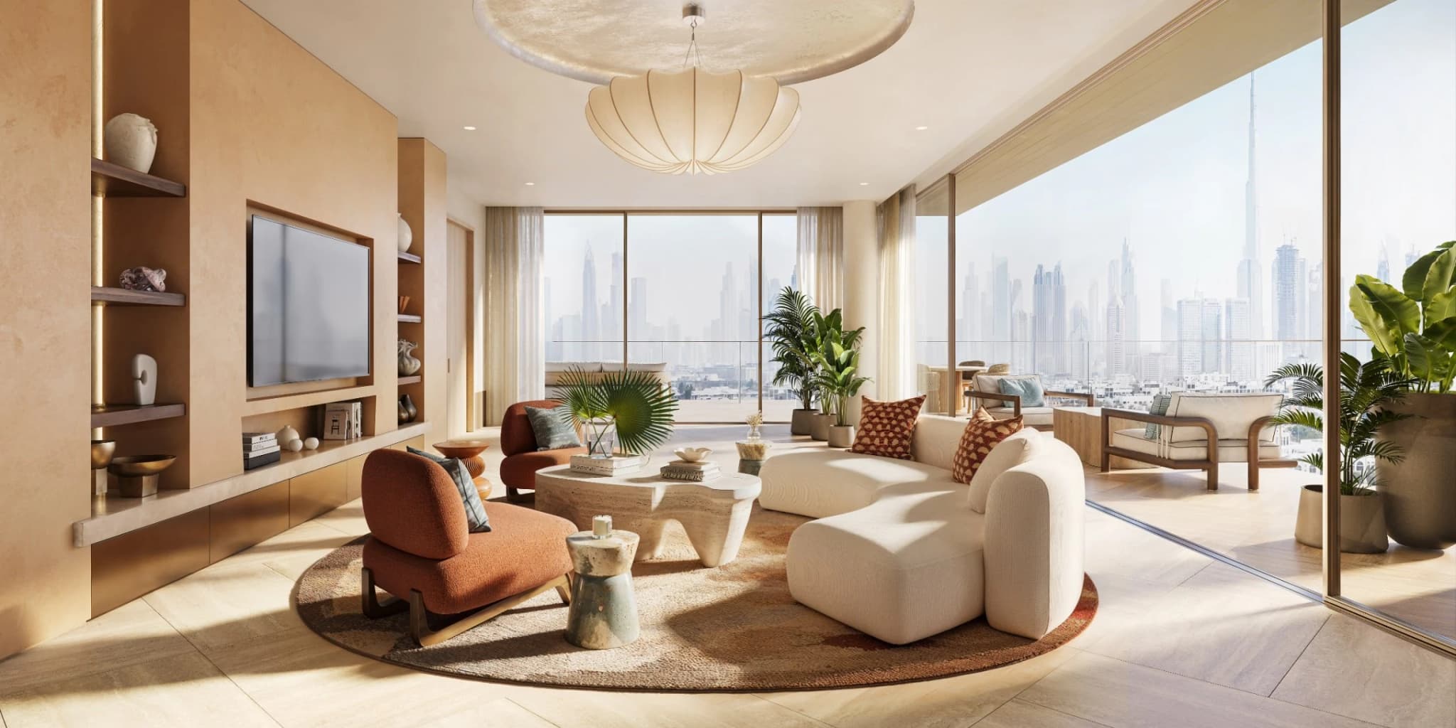 4-bedroom duplex | Outdoor room, Signature 4-bedroom duplex outdoor room framing Gulf views at Solaya, La Mer, Dubai