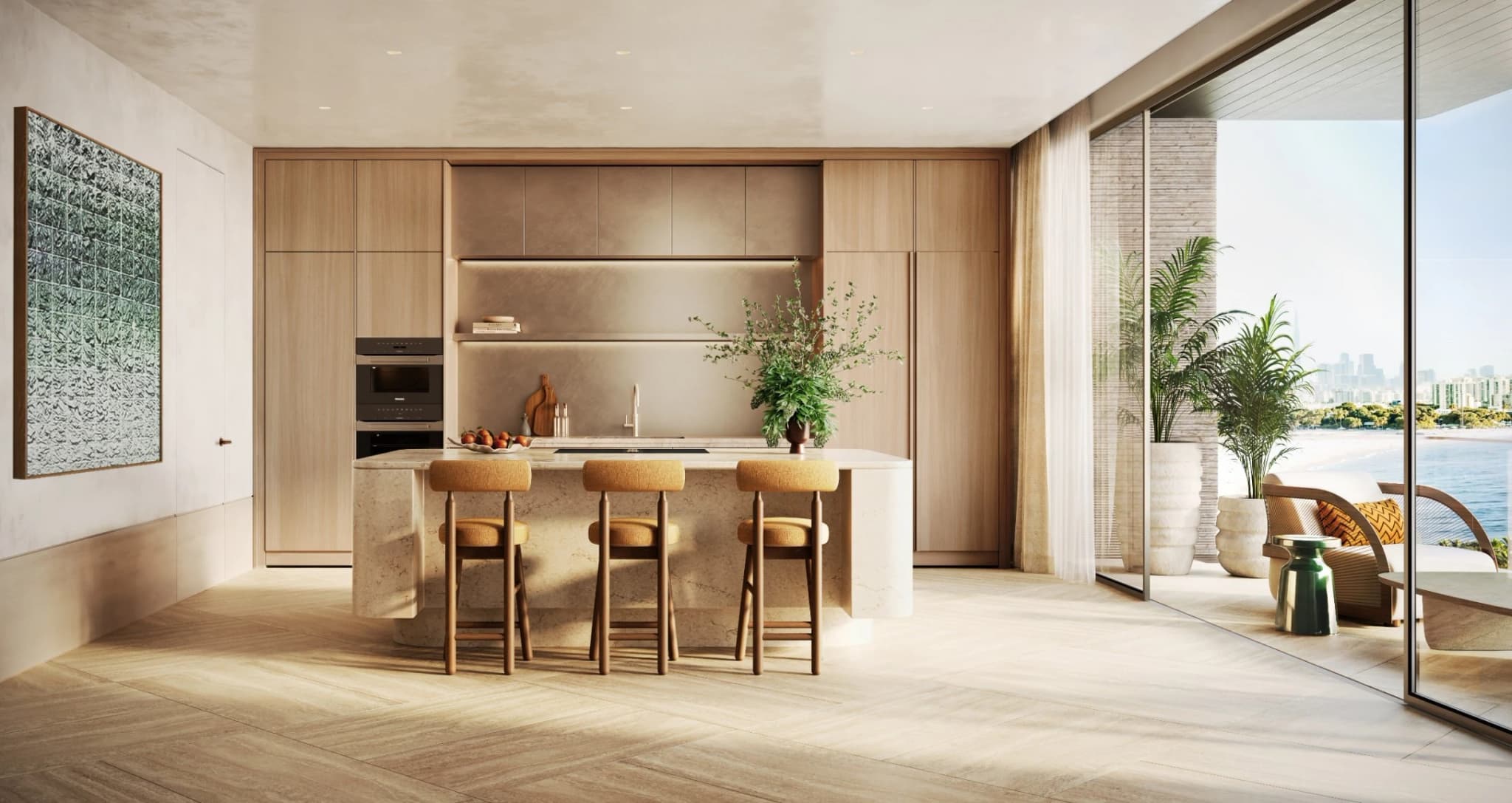 Penthouse | Gulf panorama, Solaya penthouse panorama toward Dubai skyline and the Arabian Gulf at La Mer