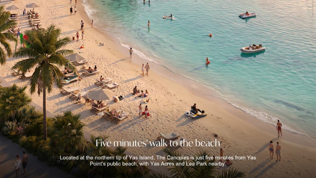 Yas Point public beach near The Canopies on Yas Island Abu Dhabi