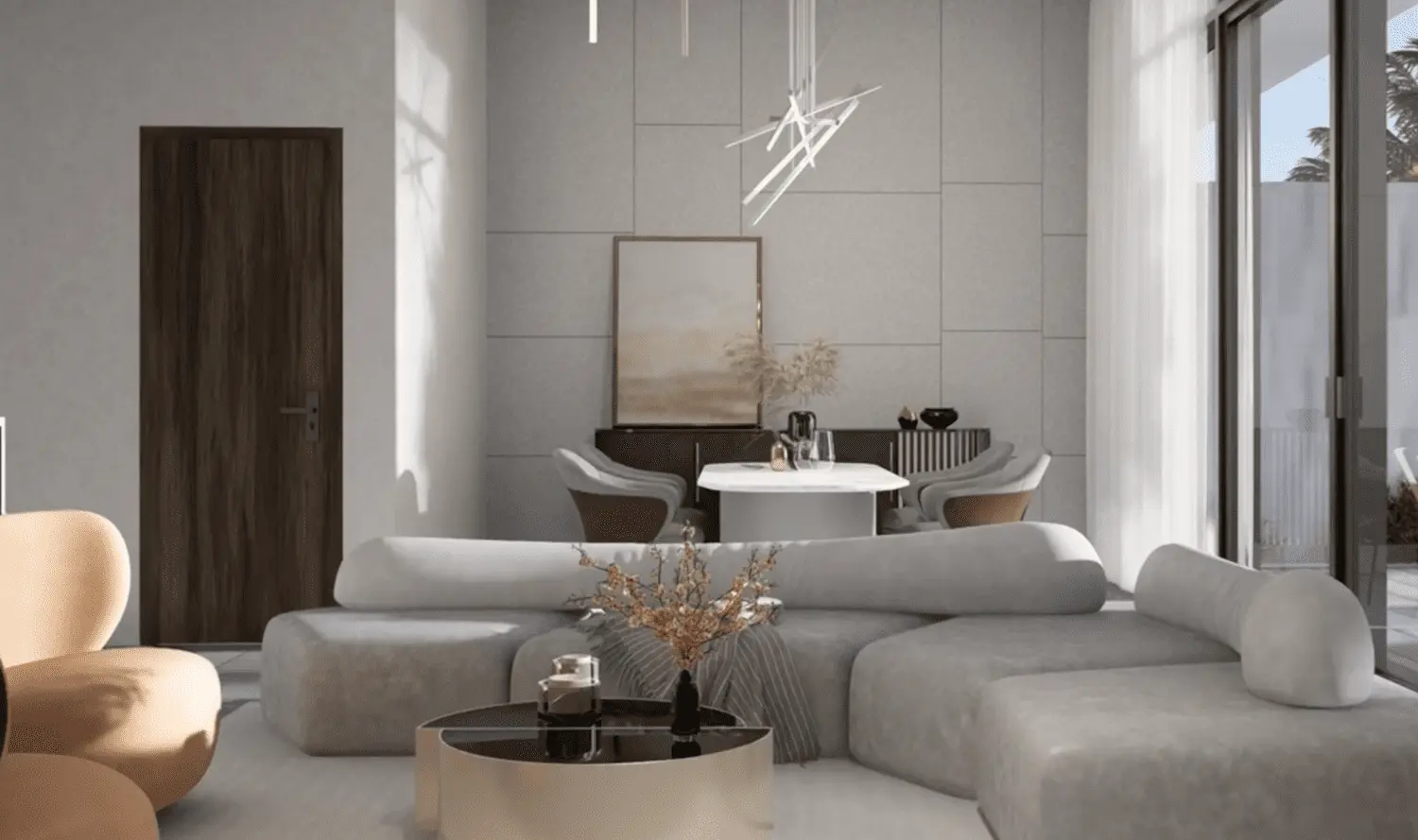 Apartment living room at The Icon Tower by Advanced Properties
