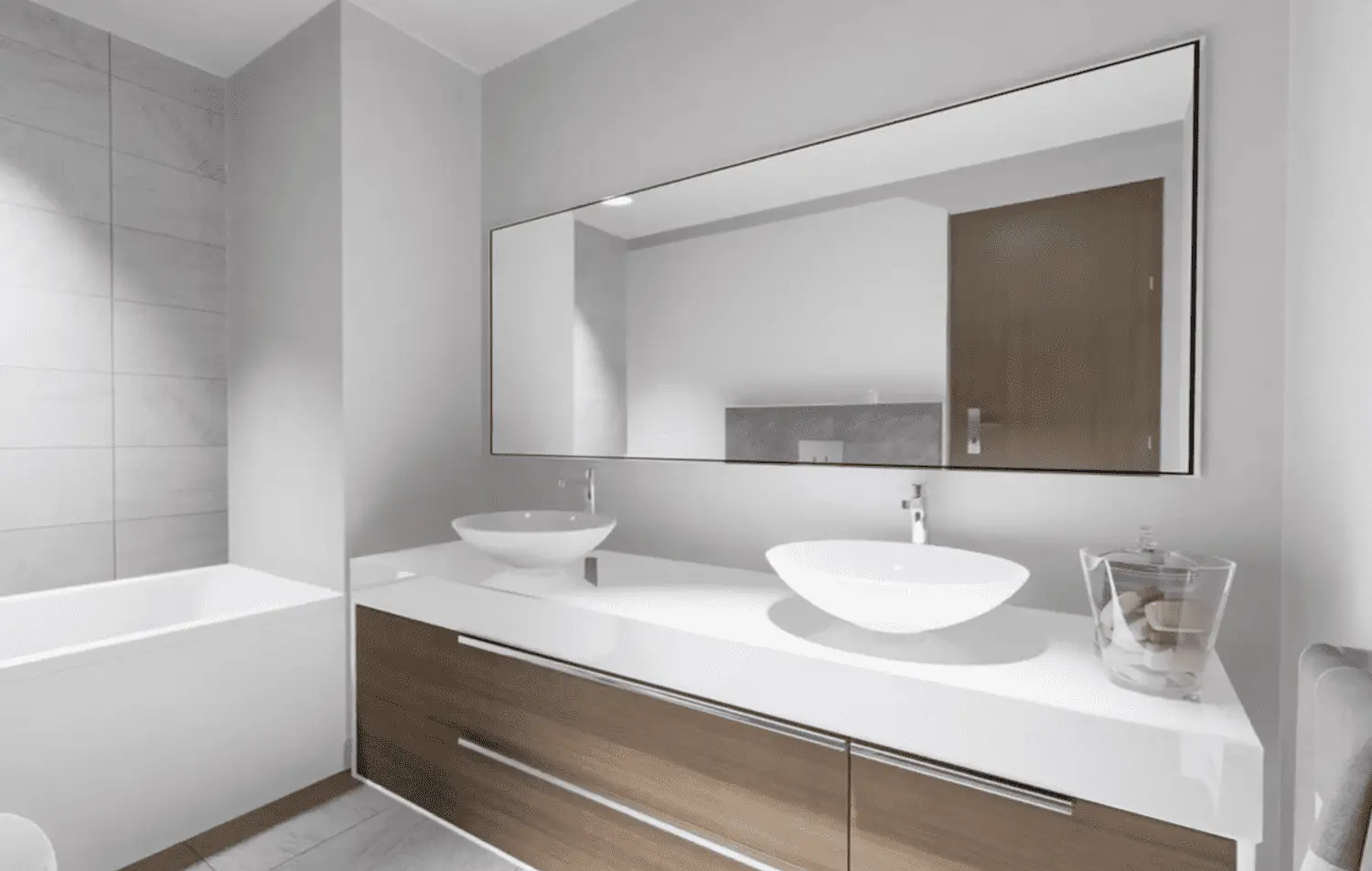 Bathroom interior at The Icon Tower residences on Yas Island