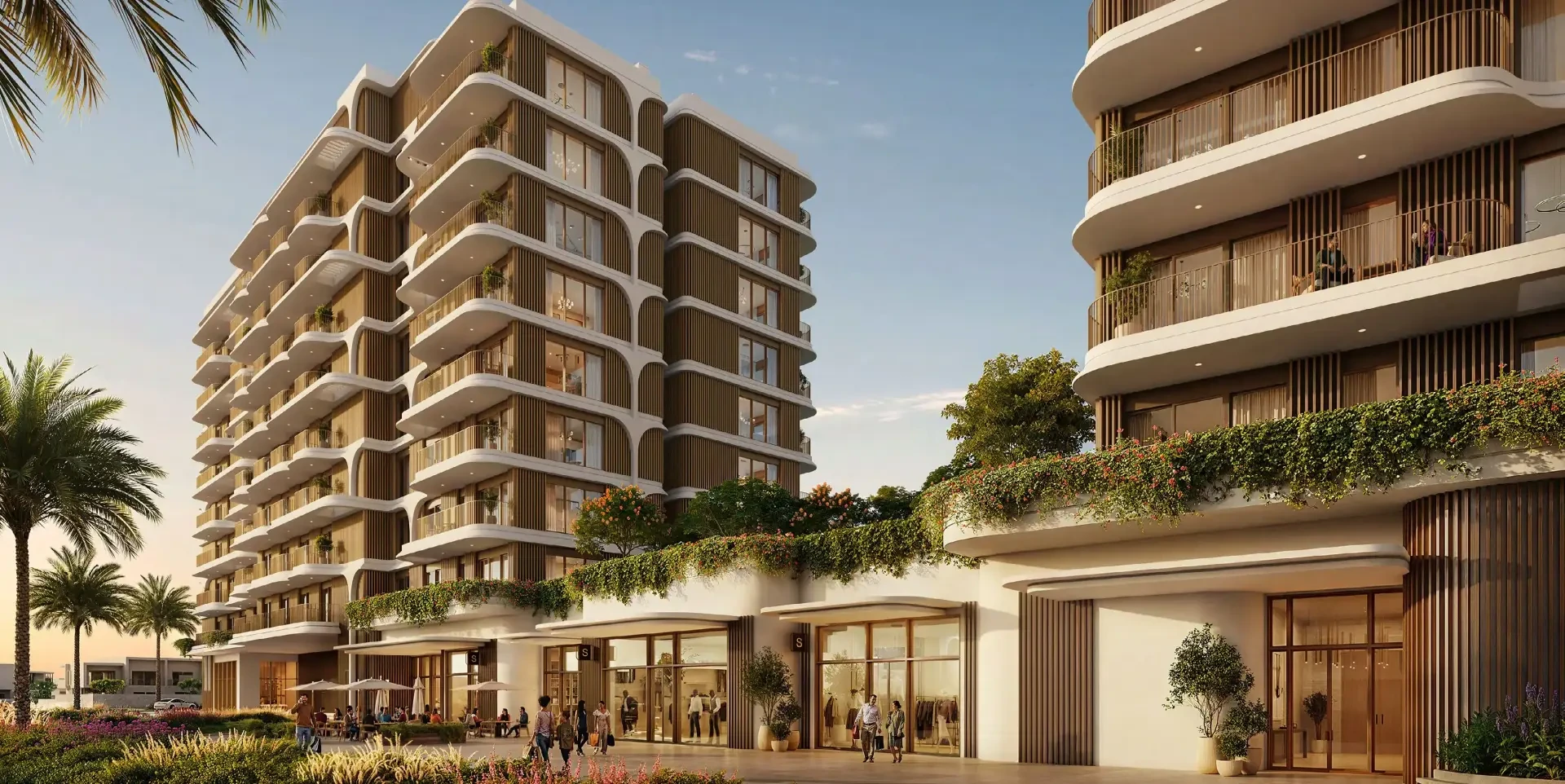 Residential streetscape on Yas Island, Abu Dhabi