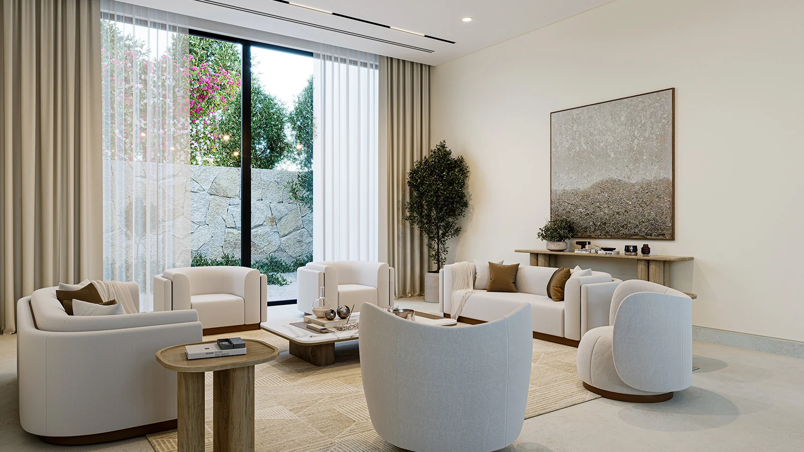 Al Naseem Villas majlis seating room by Modon, Hudayriyat Island, Abu Dhabi
