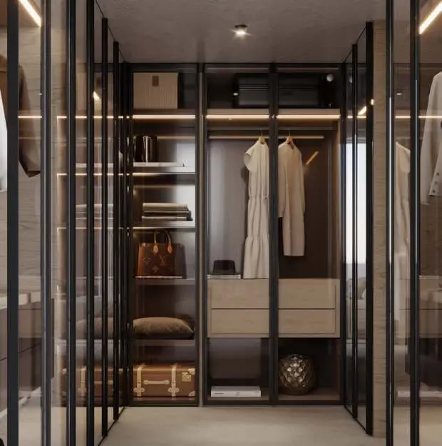 Al Naseem villa glass walk-in closet by Modon, Hudayriyat Island, Abu Dhabi