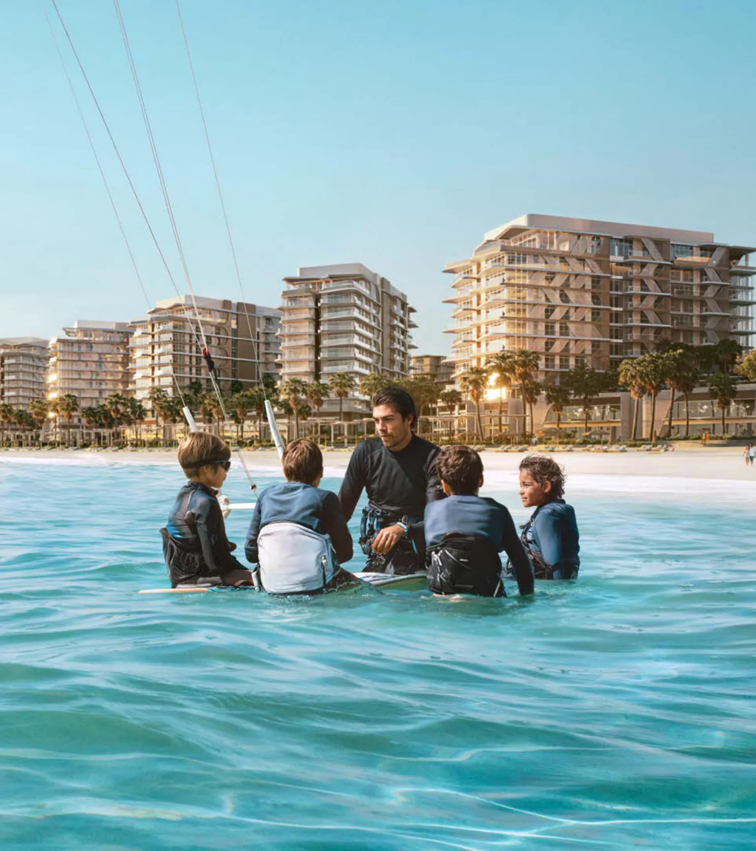 The Beach House Fahid shoreline access near Kite Beach on Fahid Island, Abu Dhabi