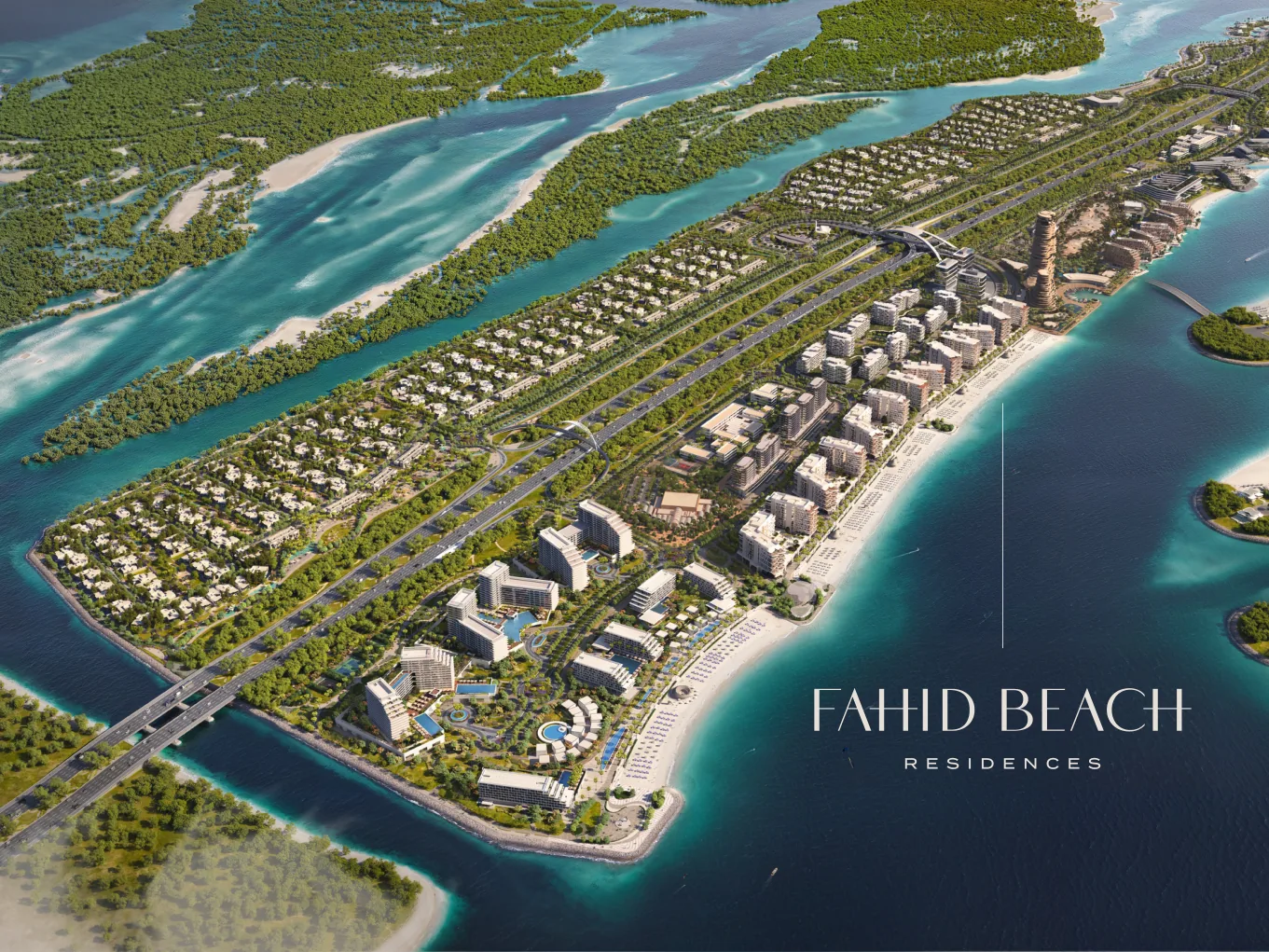 Fahid Beach Residences aerial on Fahid Island, Abu Dhabi