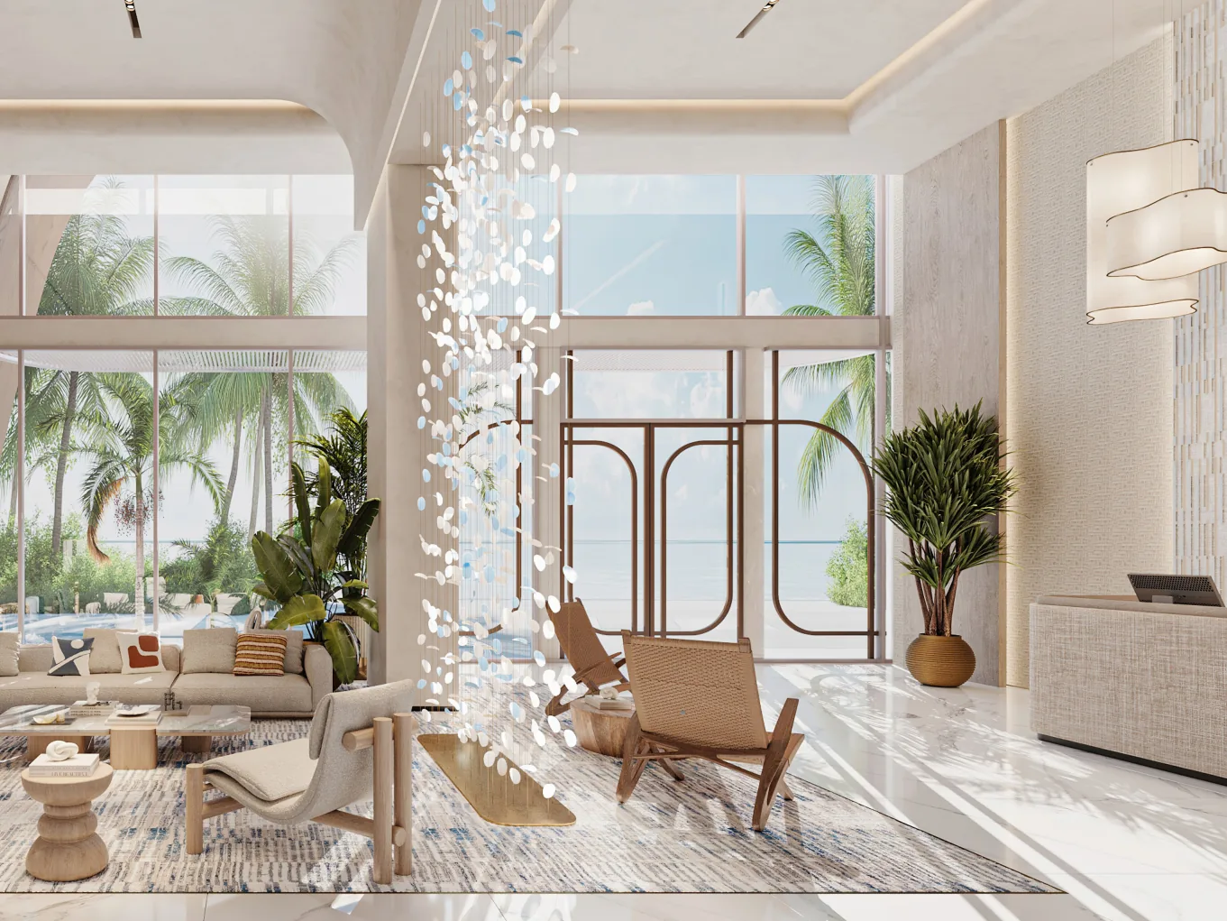 Fahid Beach Residences lobby on Fahid Island, Abu Dhabi