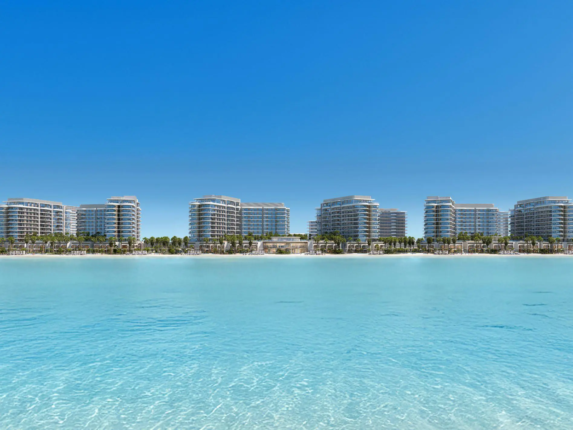 Fahid Beach Terraces pool deck on Fahid Island, Abu Dhabi