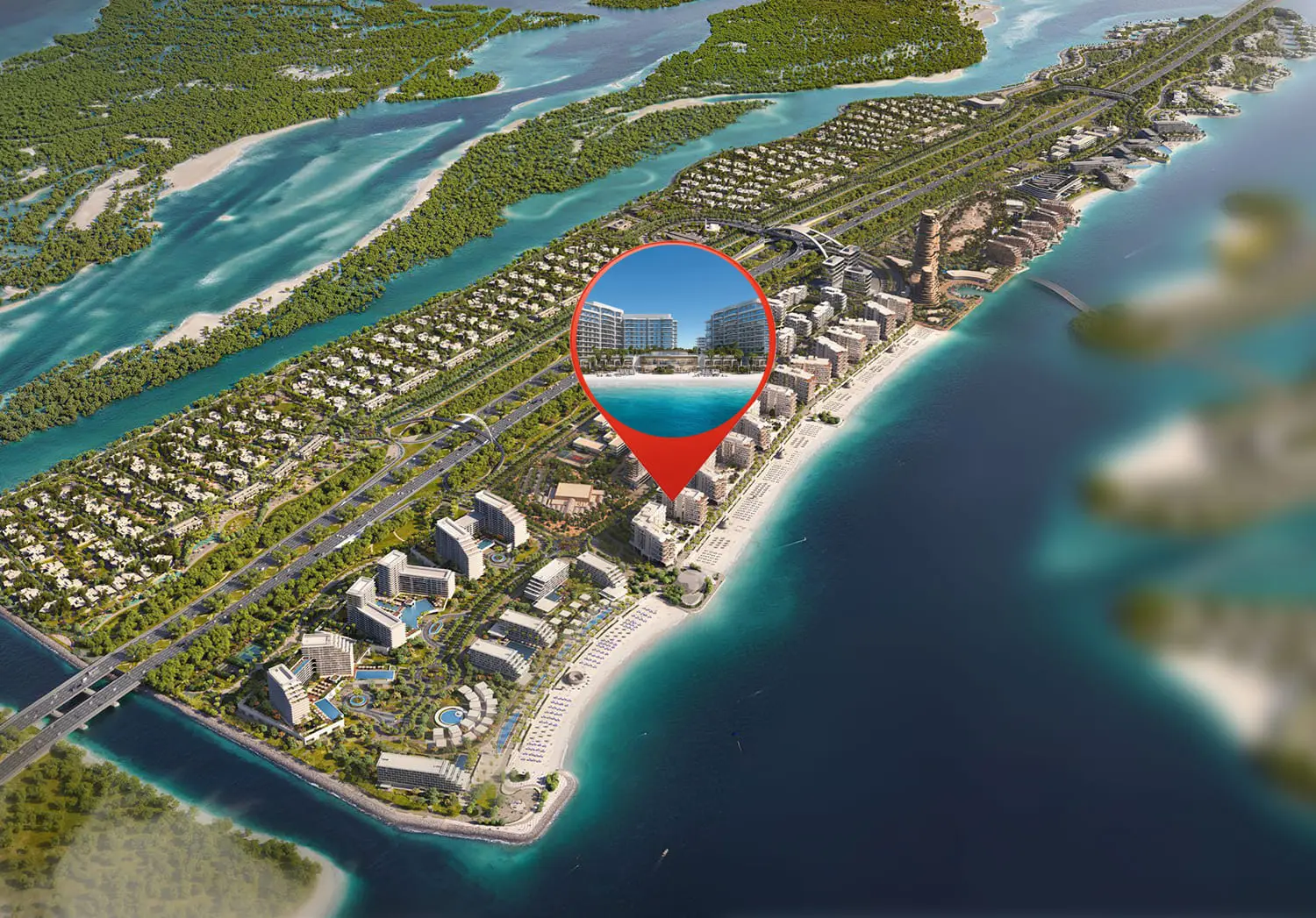 Fahid Beach Terraces terrace outlook on Fahid Island, Abu Dhabi