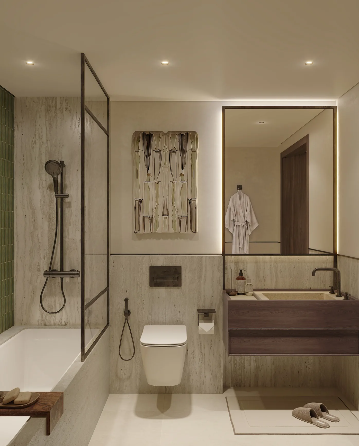 Sei Saadiyat Kanso Residences bathroom interior in Saadiyat Cultural District, Abu Dhabi