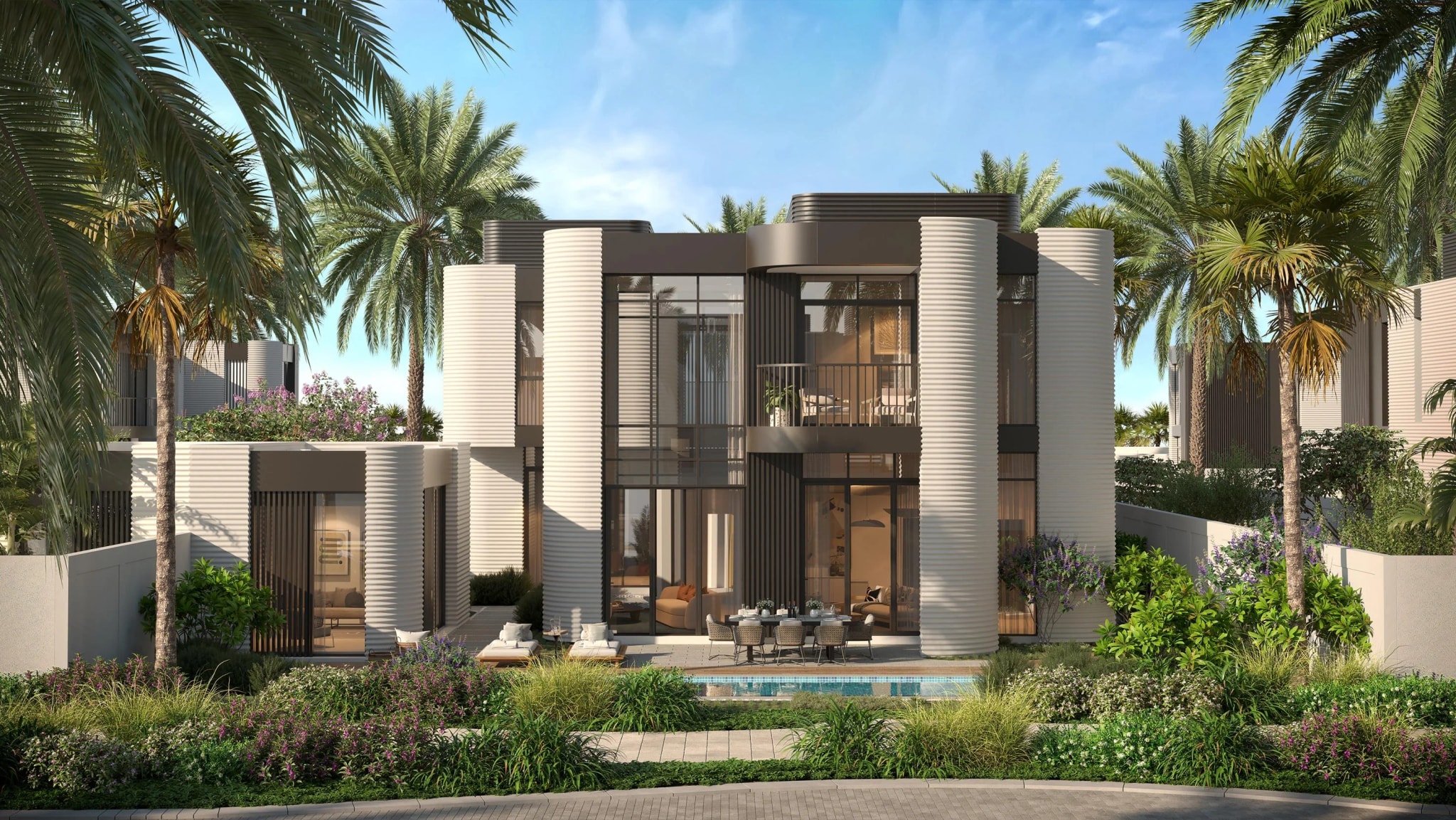 Yas Riva Reserve 4-bedroom villa exterior from AED 7.9M on Yas Island, Abu Dhabi, by Aldar