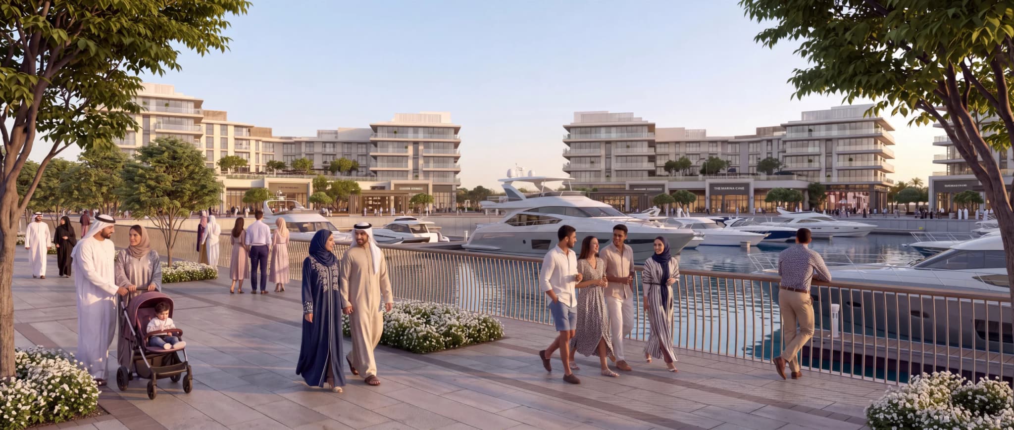Ramhan Island masterplan aerial with marina, villa communities, and natural shoreline by Eagle Hills, Abu Dhabi