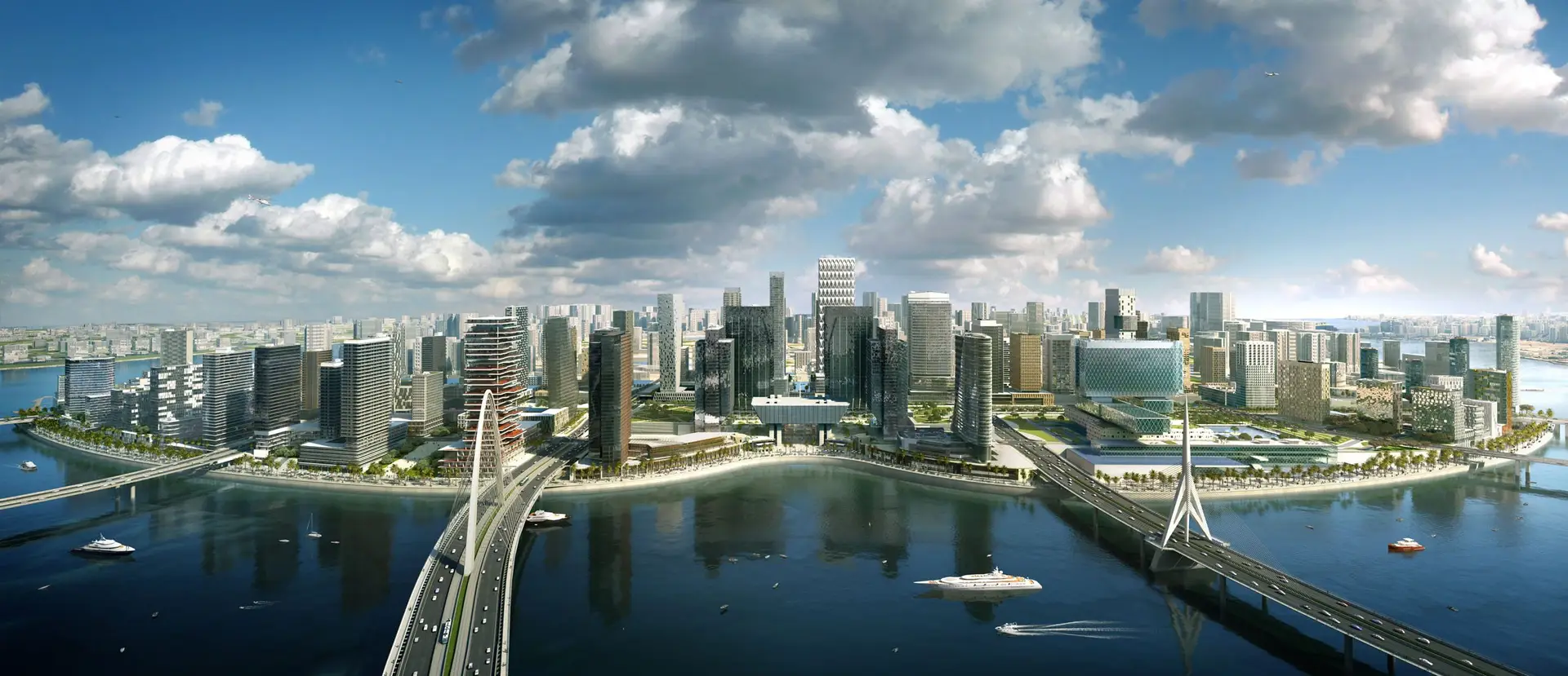 Address Residences Al Maryah Island, Al Maryah Island, Abu Dhabi: skyline and waterfront panorama of the island.