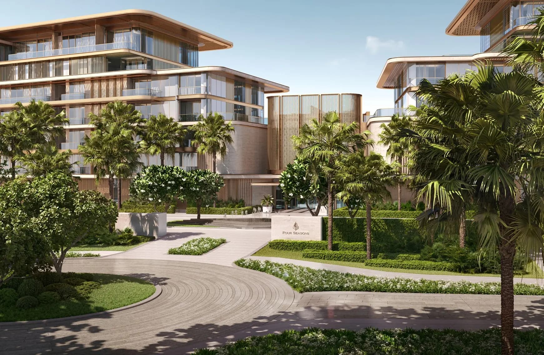Garden courtyard at Four Seasons Private Residences Abu Dhabi at Saadiyat Beach by ALAIN