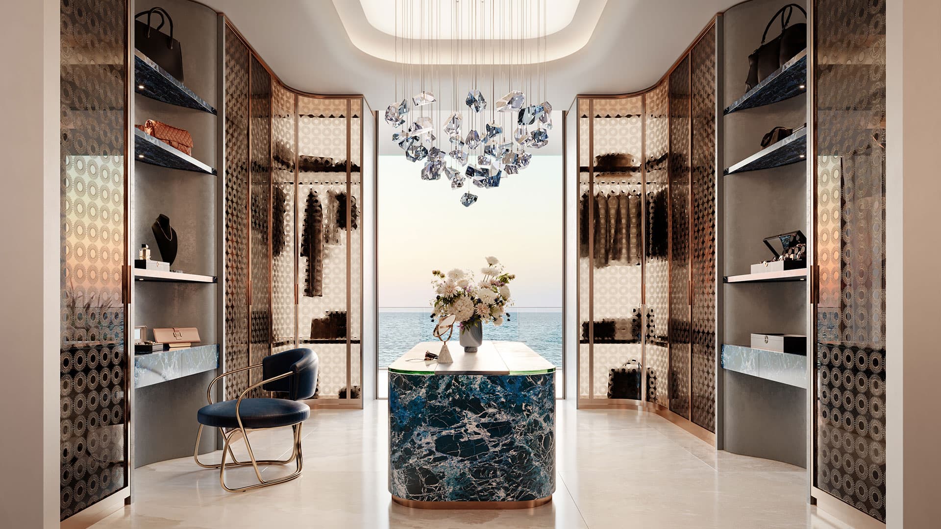 Sea-facing bathroom in a Jacob & Co. penthouse