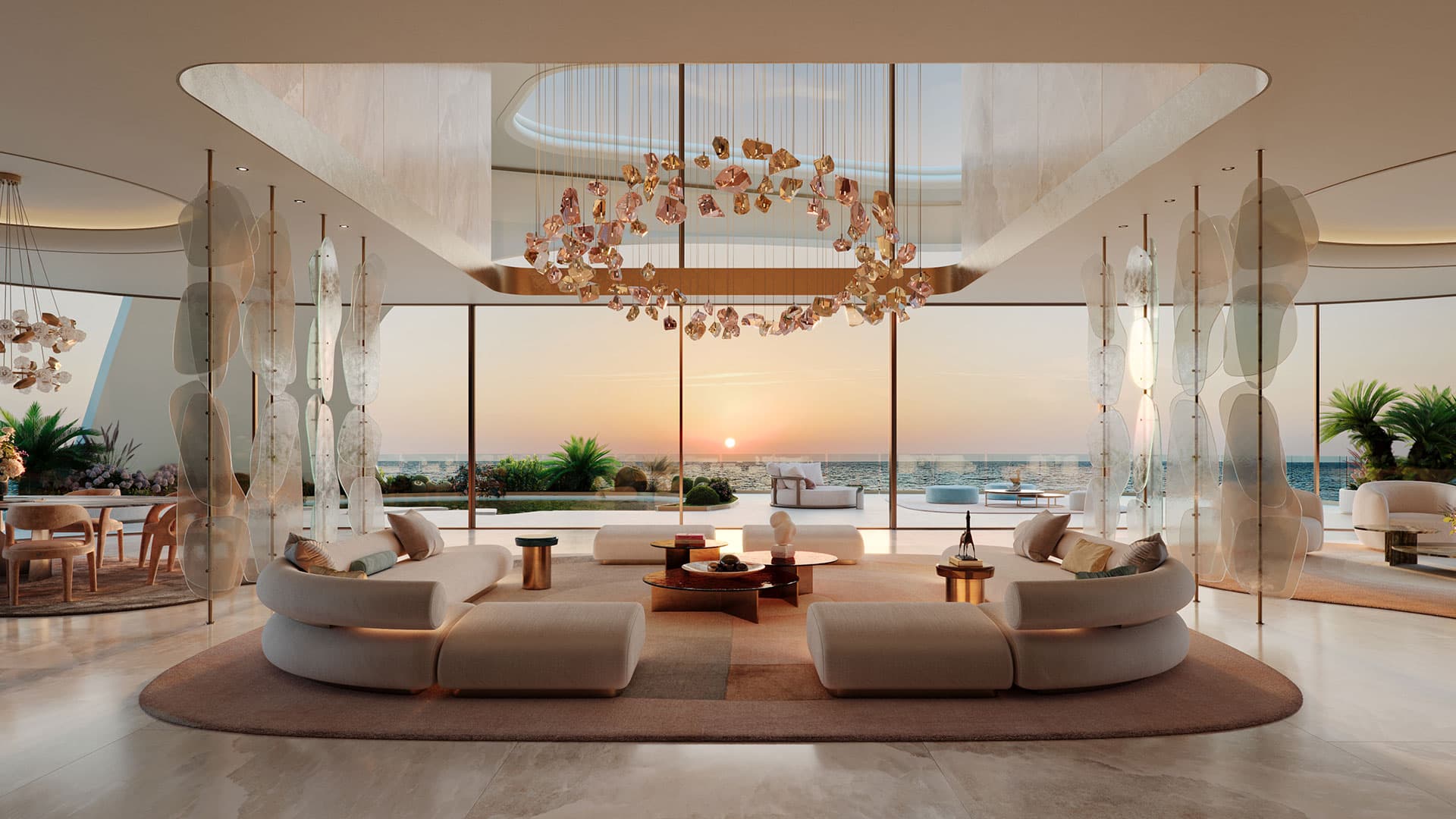 Private outdoor room at a Jacob & Co. Sky Mansion