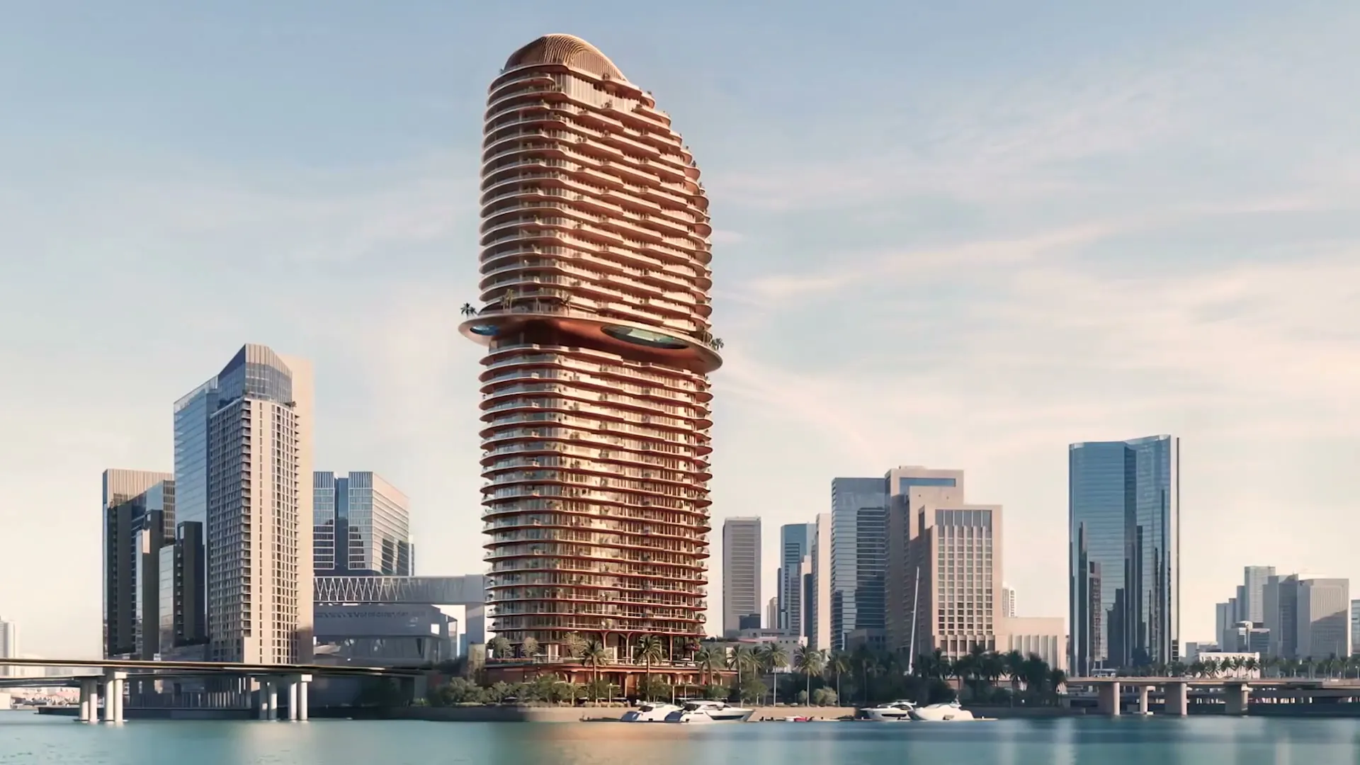 Jumeirah Residences at Al Maryah Island film still, the waterfront tower on Al Maryah Island, Abu Dhabi