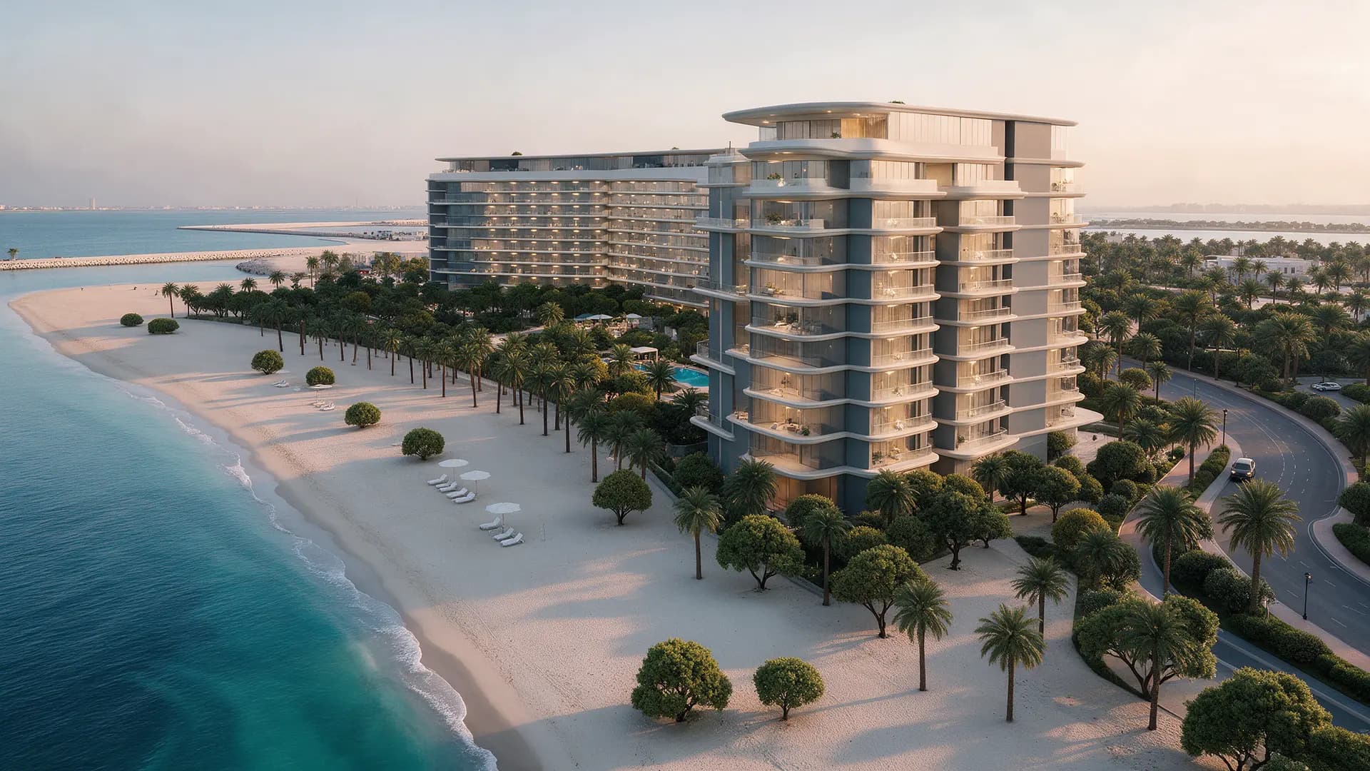 JW Marriott Residences Yas Island waterfront architectural model at Yas Bay