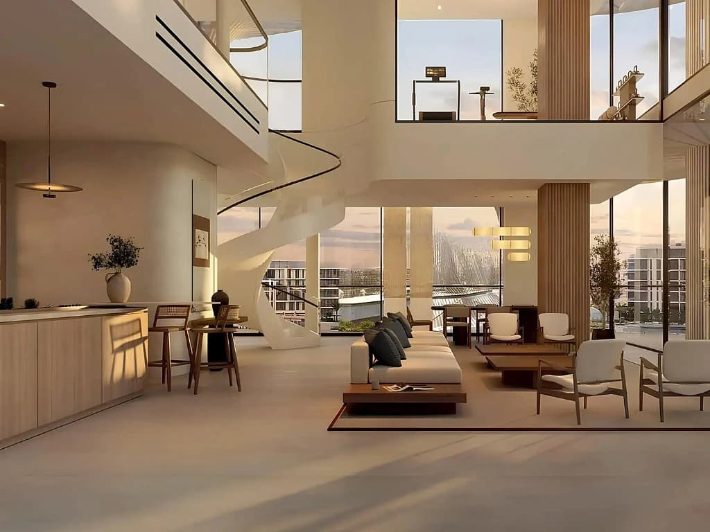 Duplex sky villa interior at Mamsha Palm on Saadiyat Island, Abu Dhabi