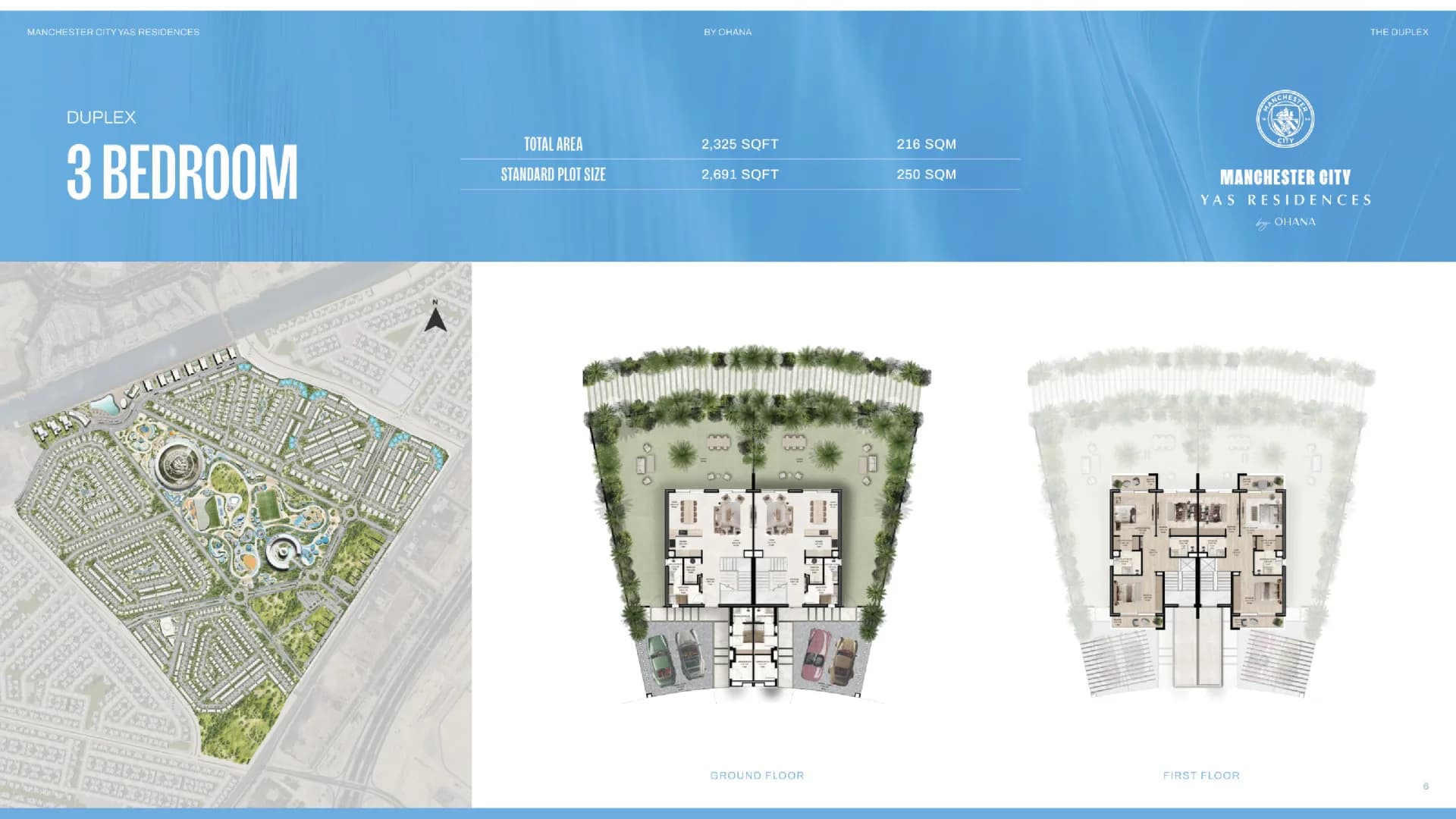 3 Bedroom Duplex, 2,325 sq ft floor plan at Manchester City Yas Residences by Ohana, Yas Canal
