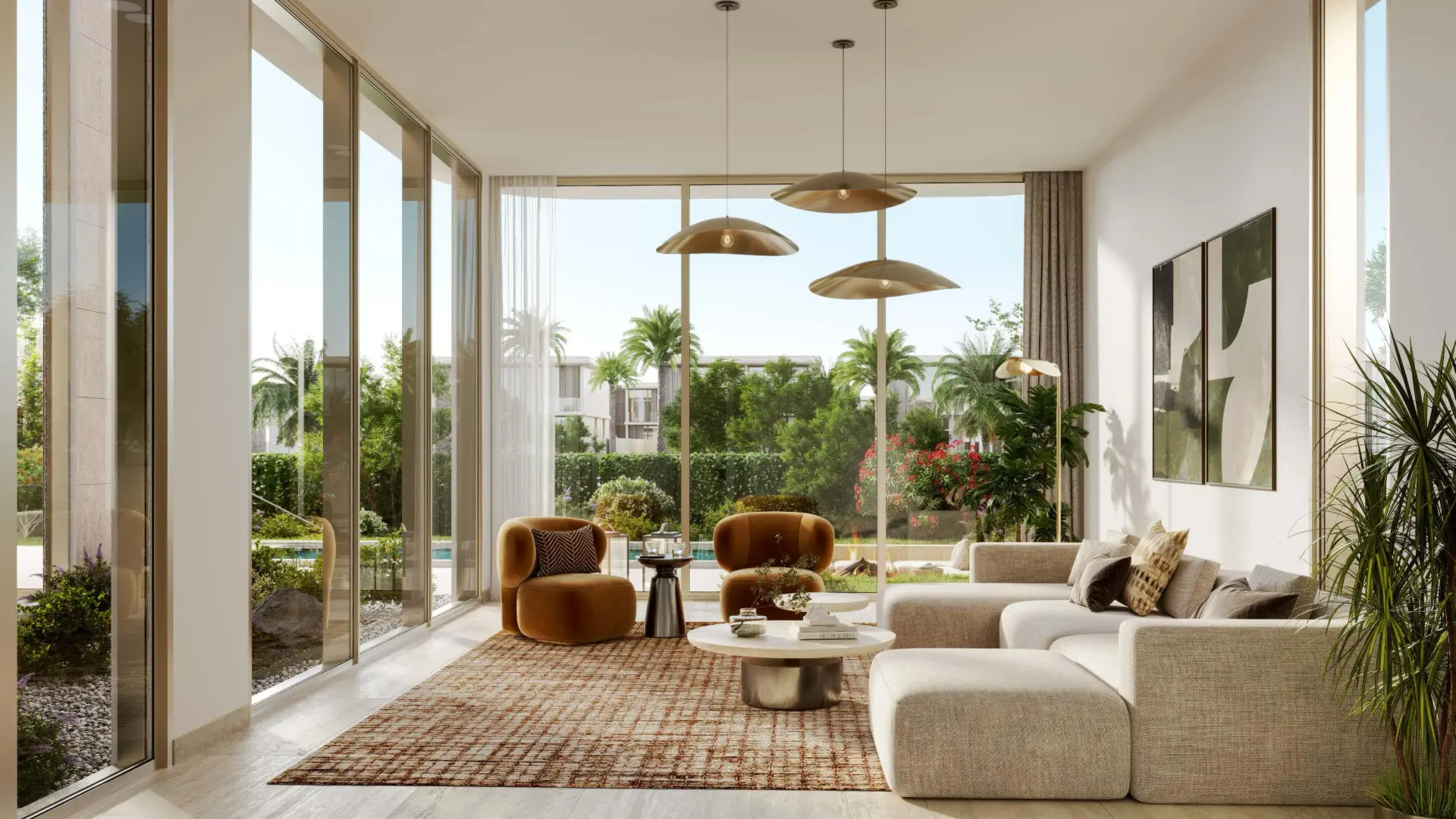Townhouse and villa frontage along Yas Canal at Manchester City Yas Residences by Ohana, Yas Island, Abu Dhabi