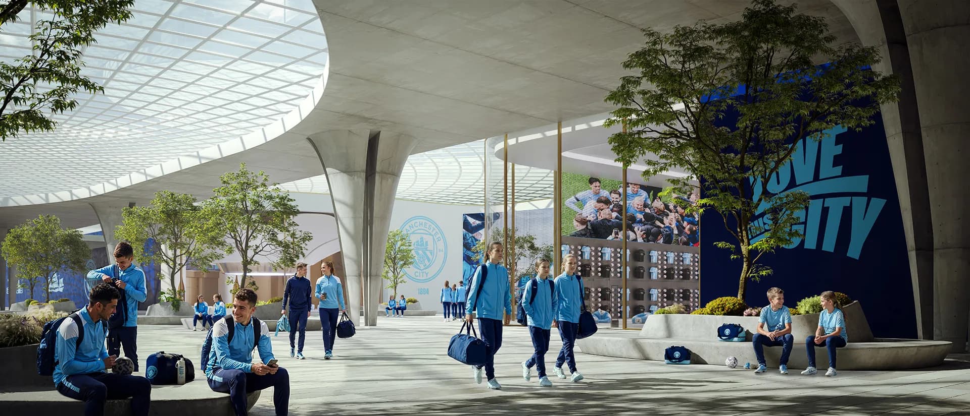 Manchester City branded training academy amenity at Manchester City Yas Residences, Yas Canal, Yas Island