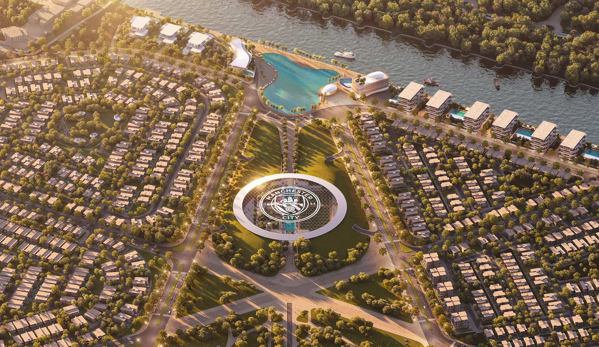 Manchester City Yas Residences by Ohana masterplan at Yas Canal on Yas Island, Abu Dhabi