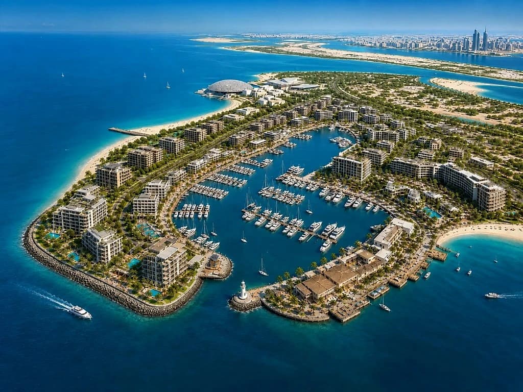 Marsa Al Saadiyat marina Marina aerial with Louvre Abu Dhabi near Marsa Al Saadiyat on Saadiyat Island, Abu Dhabi