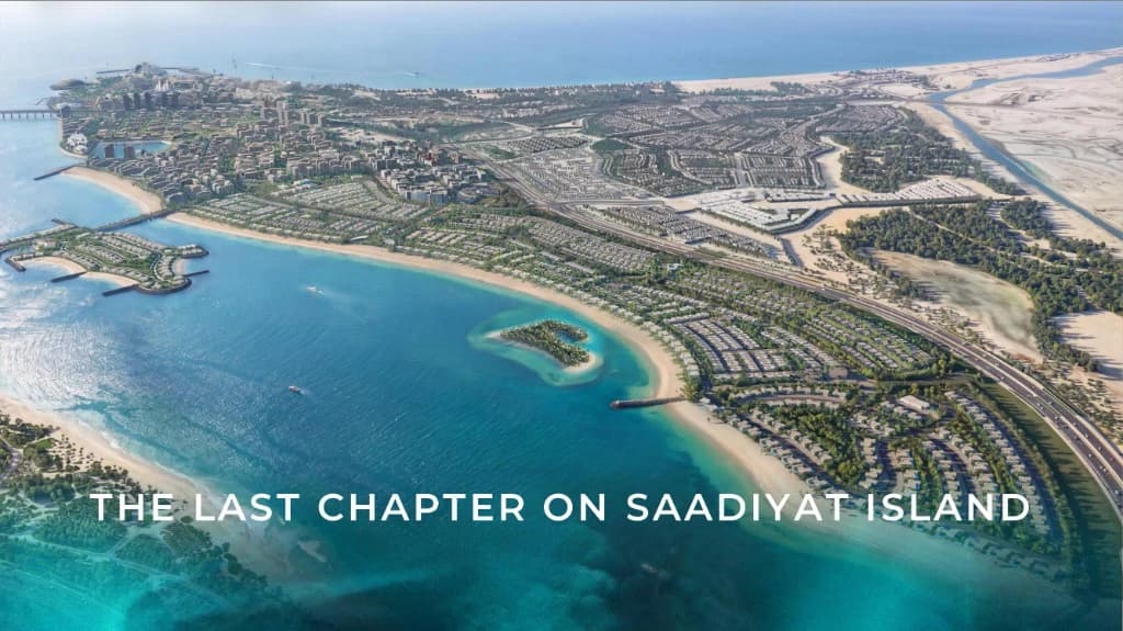 Aerial view of Marsa Al Saadiyat waterfront masterplan on Saadiyat Island, Abu Dhabi
