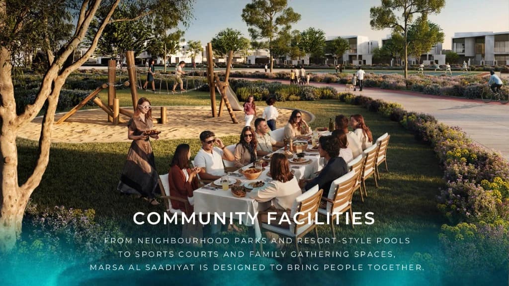 Community facilities and parks at Marsa Al Saadiyat on Saadiyat Island, Abu Dhabi