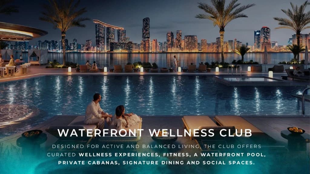 Waterfront wellness club and pool amenities at Marsa Al Saadiyat, Saadiyat Island