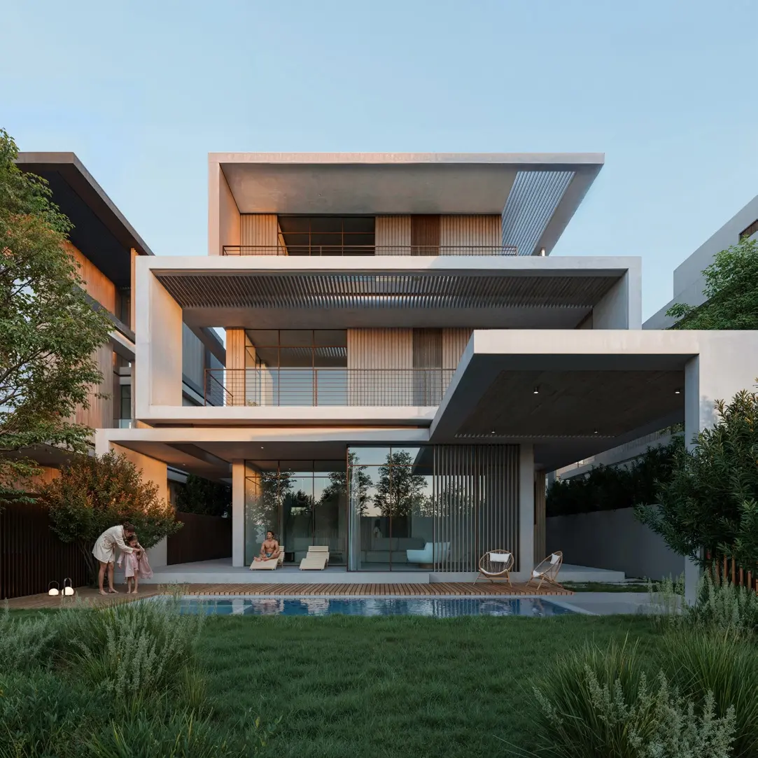 Naseem Al Jurf five-bedroom Canal Villa garden exterior