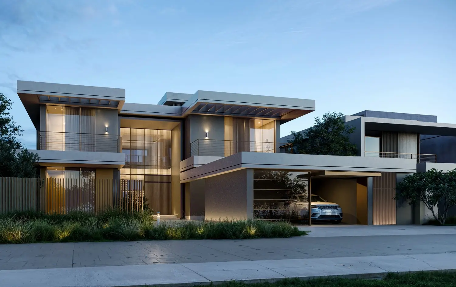 Naseem Al Jurf Canal Villa Frame exterior and landscaped garden