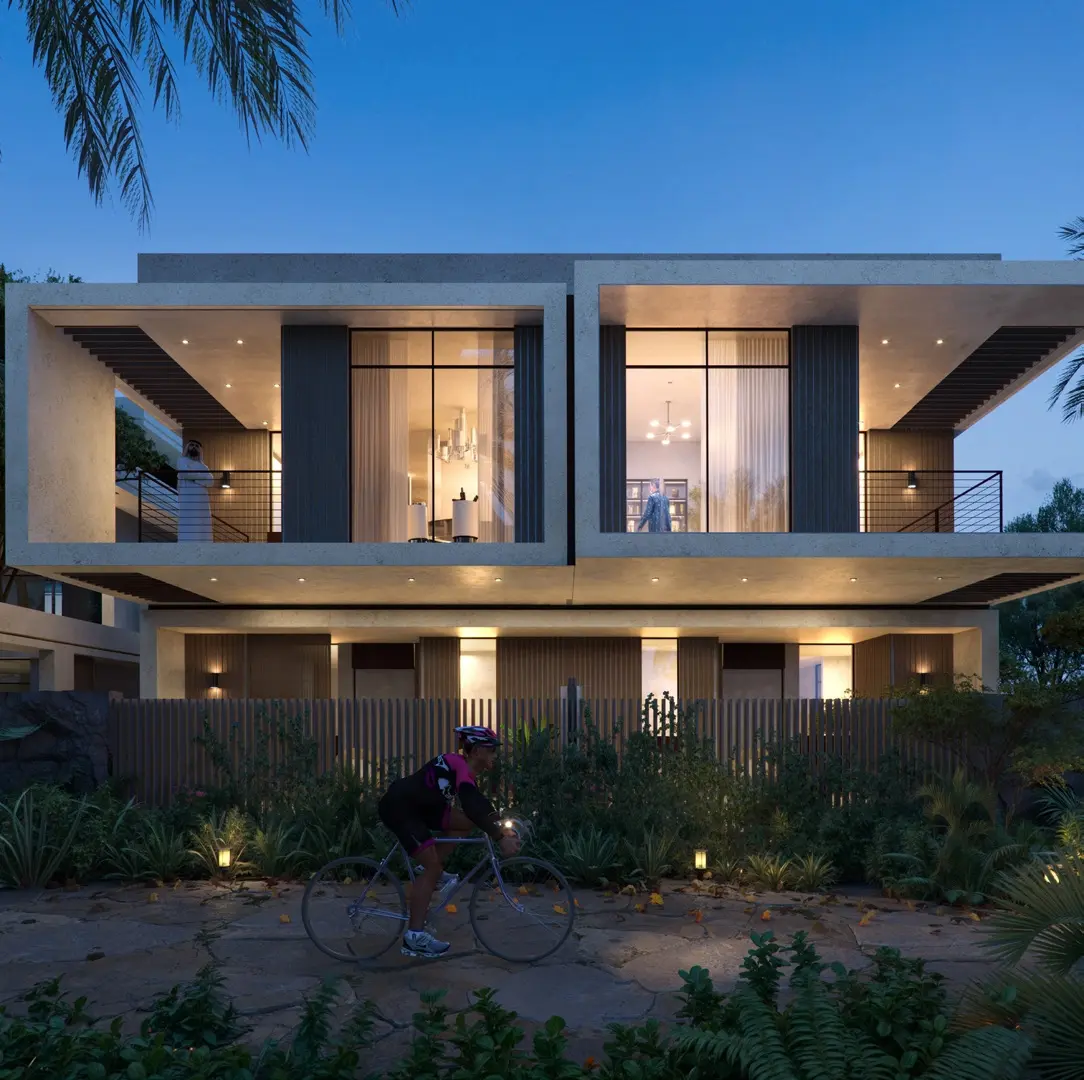 Naseem Al Jurf Sikka Townhouse beside a landscaped cycling path