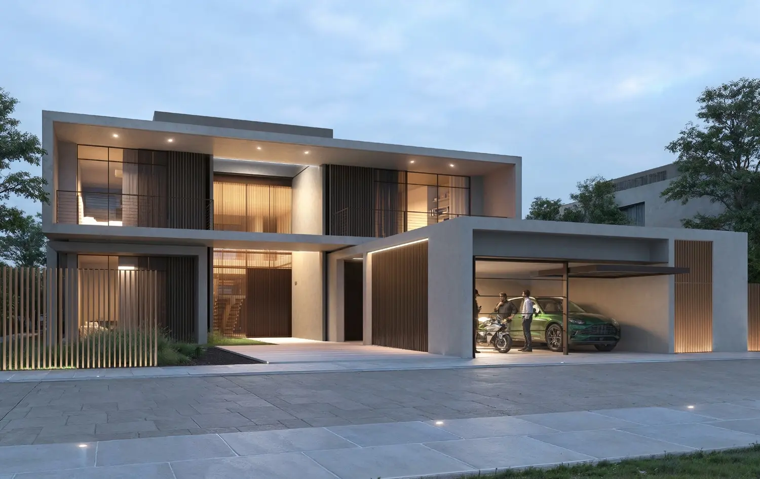 Naseem Al Jurf Tala Villa Strata exterior at dusk