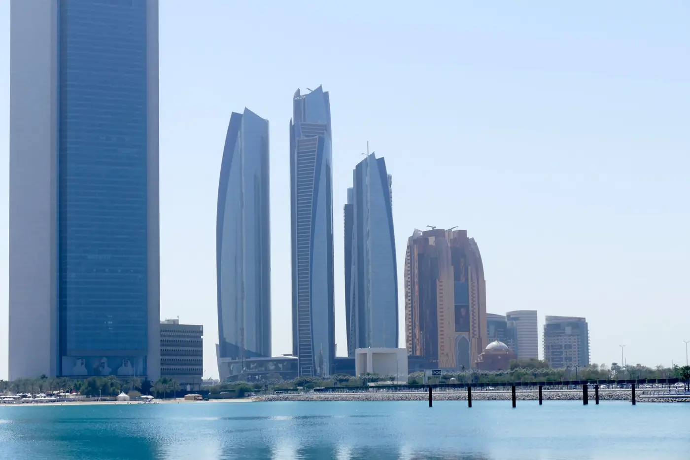Abu Dhabi skyline across the water, location photography for One&Only Private Residences Al Maryah Island