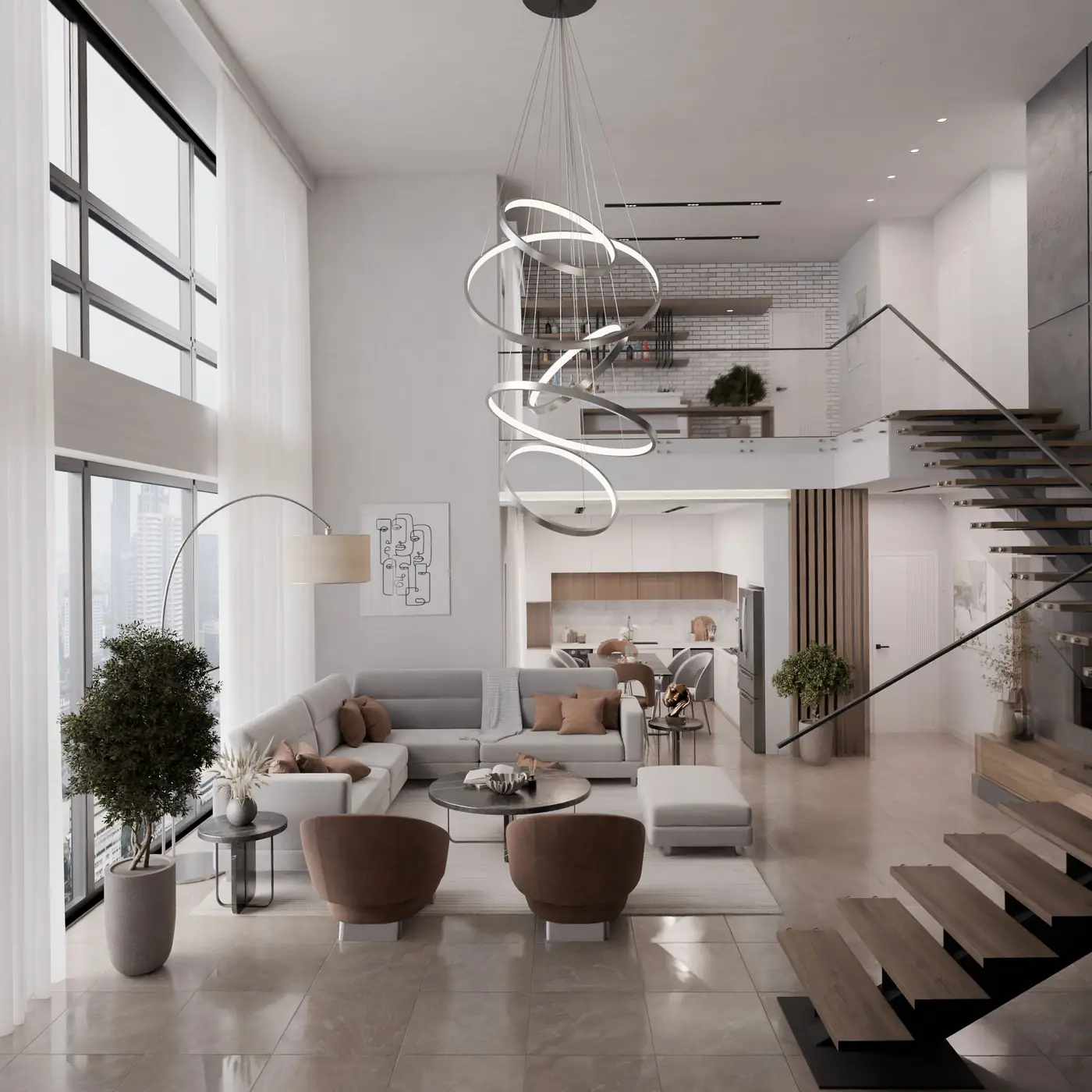 Interior reference for duplex residences at One&Only Private Residences Al Maryah Island, Abu Dhabi