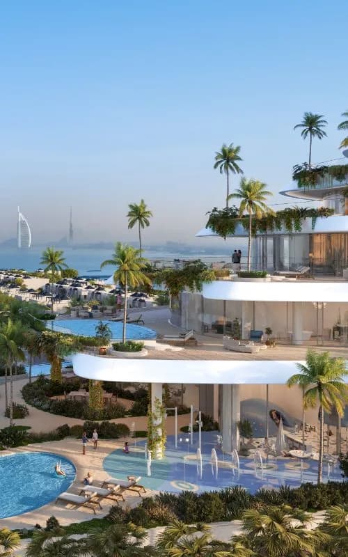 Palm Springs by Nakheel, developer Nakheel, Dubai: Como Residences on Palm Jumeirah. This photograph shows Palm Jumeirah, not the Palm Springs community.